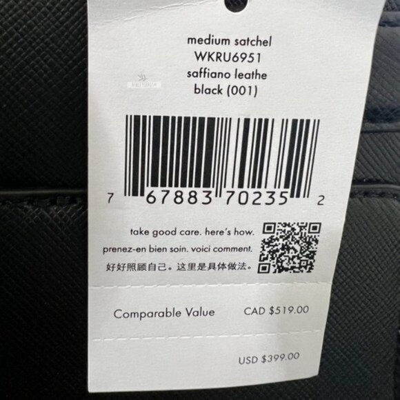 Kate Spade Black Medium Satchel Crossbody & Large Slim Bifold Wallet Set - Picture 10 of 14